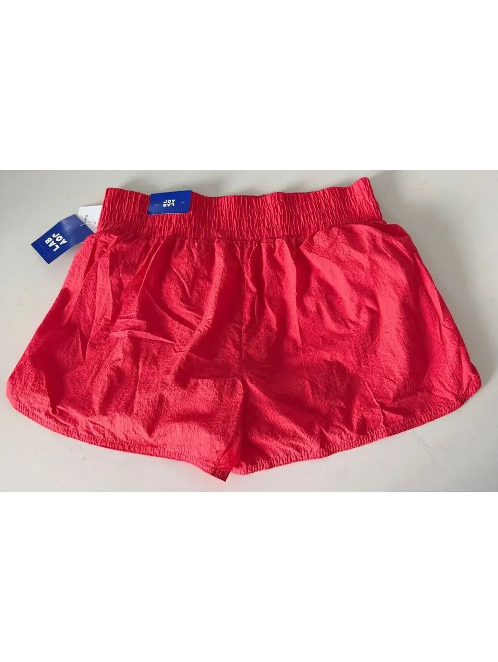 JoyLab Red White Stripe Built In Briefs Active Shorts Women Size Medium